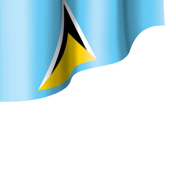 セントルシアの旗白い背景のベクトルイラスト — ストックベクタ