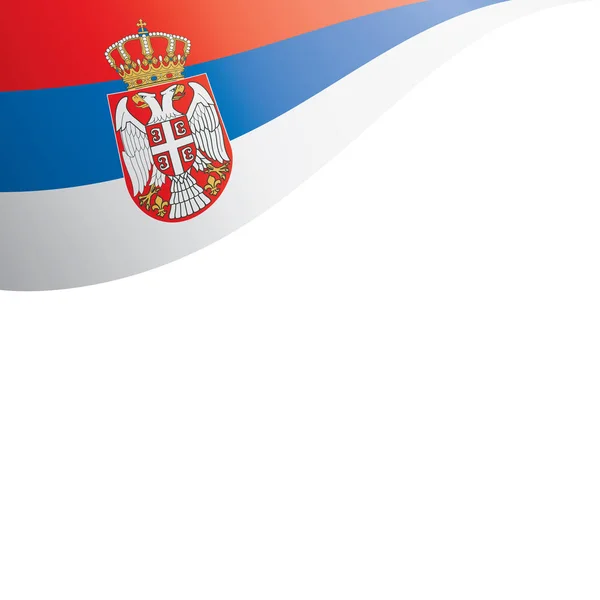 백지 위의 벡터 그림, 세르비아 국기 — 스톡 벡터
