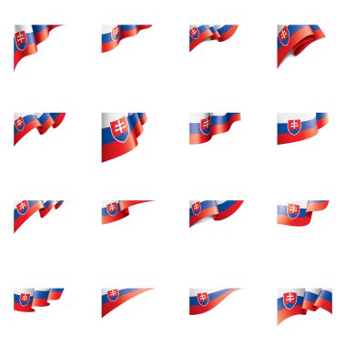 Slovakya bayrağı, beyaz bir arka plan üzerinde vektör çizim