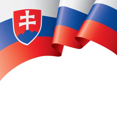 Slovakya bayrağı, beyaz bir arka plan üzerinde vektör çizim