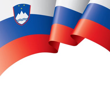 Slovenya bayrağı, beyaz bir arka plan üzerinde vektör çizim