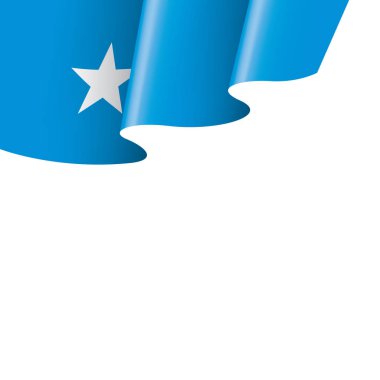 Somali bayrağı, beyaz bir arka plan üzerinde vektör çizim
