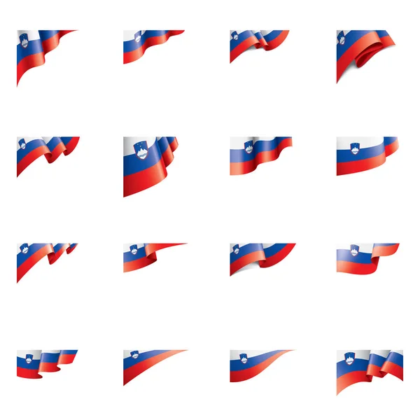 Vlajka Slovinska, vektorové ilustrace na bílém pozadí — Stockový vektor