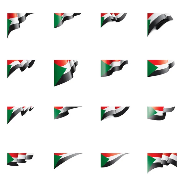 Bandera de Sudán, ilustración vectorial sobre fondo blanco — Vector de stock