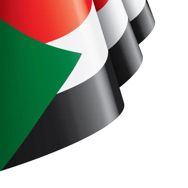 Σημαία του Σουδάν, εικονογράφηση διάνυσμα σε λευκό φόντο — Διανυσματικό Αρχείο
