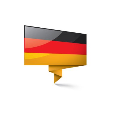 Beyaz arkaplanda Almanya bayrağı ve vektör illüstrasyonu