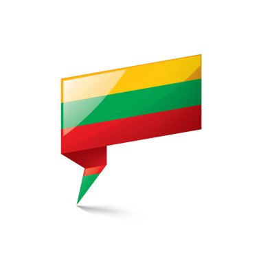 Litvanya bayrağı, beyaz arkaplanda vektör illüstrasyonu.