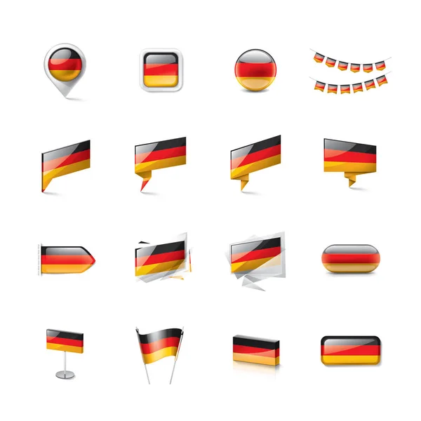 Bandera de Alemania, ilustración vectorial sobre fondo blanco — Vector de stock