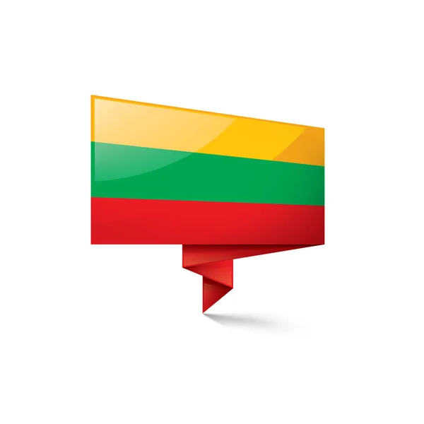 リトアニア国旗白い背景のベクトルイラスト. — ストックベクタ