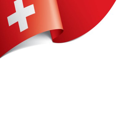 İsviçre bayrağı, beyaz arkaplanda vektör illüstrasyonu