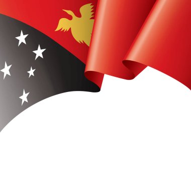 Papua Yeni Gine bayrağı, beyaz arkaplanda vektör illüstrasyonu