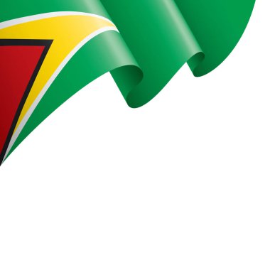 Guyana bayrağı, beyaz arkaplanda vektör illüstrasyonu