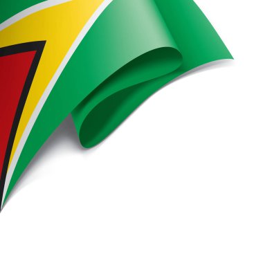 Guyana bayrağı, beyaz arkaplanda vektör illüstrasyonu