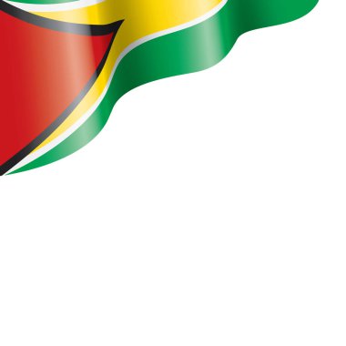 Guyana bayrağı, beyaz arkaplanda vektör illüstrasyonu