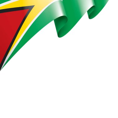 Guyana bayrağı, beyaz arkaplanda vektör illüstrasyonu