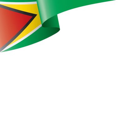 Guyana bayrağı, beyaz arkaplanda vektör illüstrasyonu