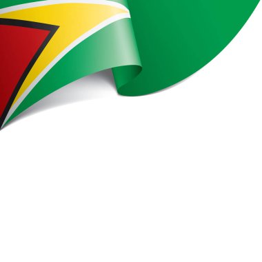 Guyana bayrağı, beyaz arkaplanda vektör illüstrasyonu