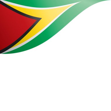 Guyana bayrağı, beyaz arkaplanda vektör illüstrasyonu