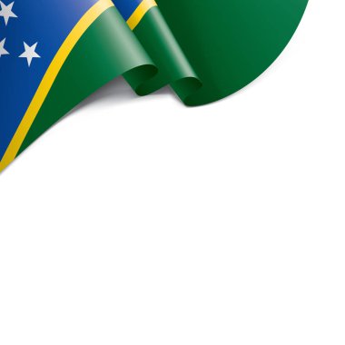 Solomon Adaları bayrağı, beyaz arka planda vektör illüstrasyonu