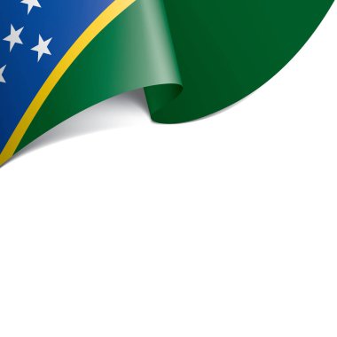 Solomon Adaları bayrağı, beyaz arka planda vektör illüstrasyonu