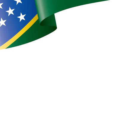 Solomon Adaları bayrağı, beyaz arka planda vektör illüstrasyonu