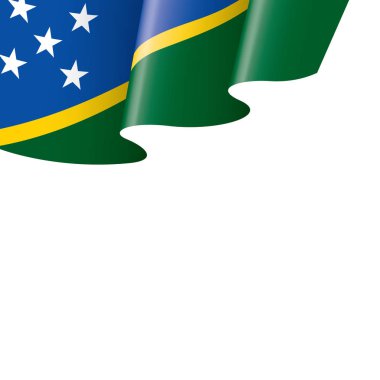 Solomon Adaları bayrağı, beyaz arka planda vektör illüstrasyonu