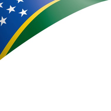 Solomon Adaları bayrağı, beyaz arka planda vektör illüstrasyonu