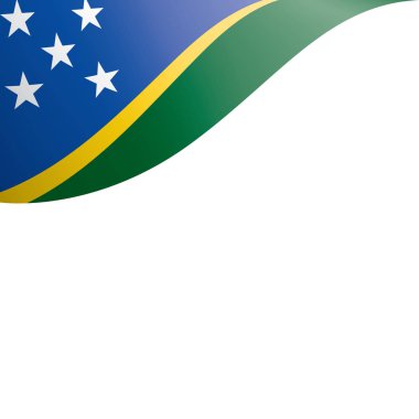 Solomon Adaları bayrağı, beyaz arka planda vektör illüstrasyonu