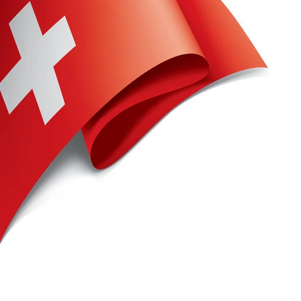 スイスの国旗白い背景のベクトルイラスト — ストックベクタ