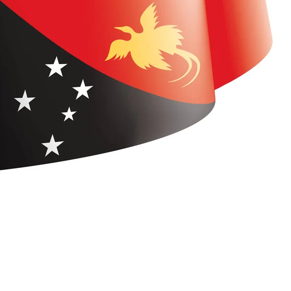 Pápua Új-Guinea zászló, vektor illusztráció fehér alapon — Stock Vector