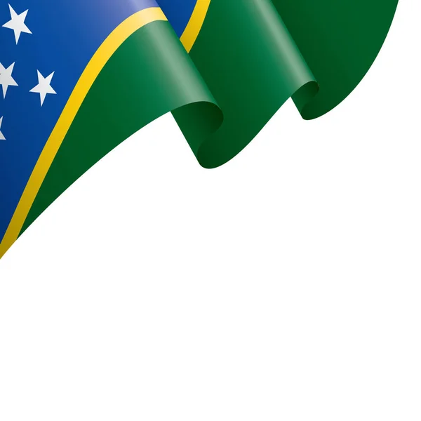 Bandera de las Islas Salomón, ilustración vectorial sobre fondo blanco — Vector de stock