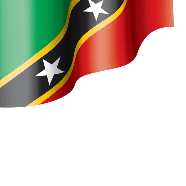 Saint Kitts ve Nevis bayrağı, beyaz arkaplanda vektör çizimi — Stok Vektör