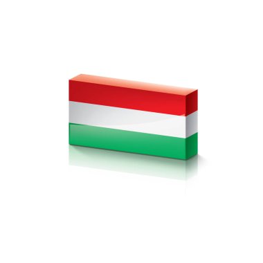 Beyaz arkaplanda Macaristan bayrağı, vektör illüstrasyonu