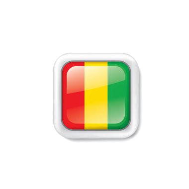 Gine bayrağı, beyaz arkaplanda vektör illüstrasyonu.