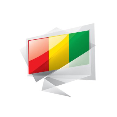 Gine bayrağı, beyaz arkaplanda vektör illüstrasyonu