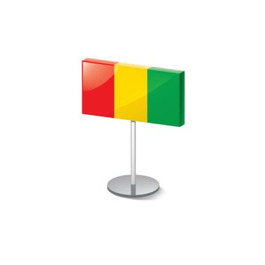 Gine bayrağı, beyaz arkaplanda vektör illüstrasyonu