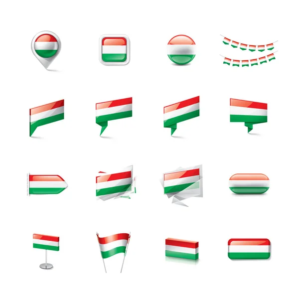 Bandera de Hungría, ilustración vectorial sobre fondo blanco — Archivo Imágenes Vectoriales