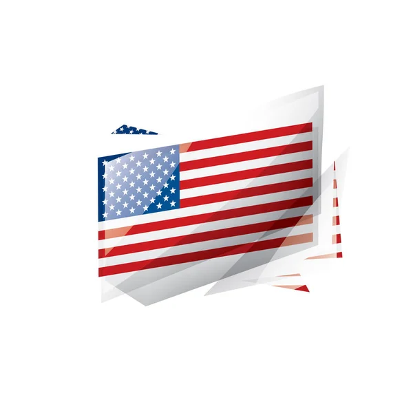 Σημαία ΗΠΑ, διανυσματική απεικόνιση σε λευκό φόντο — Διανυσματικό Αρχείο