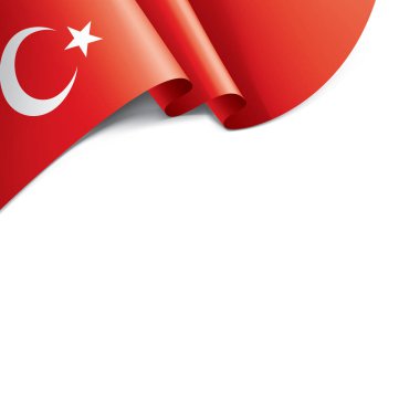 Türkiye bayrağı, beyaz bir arka plan üzerinde vektör çizim