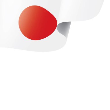 Japon bayrağı, beyaz arkaplanda vektör illüstrasyonu