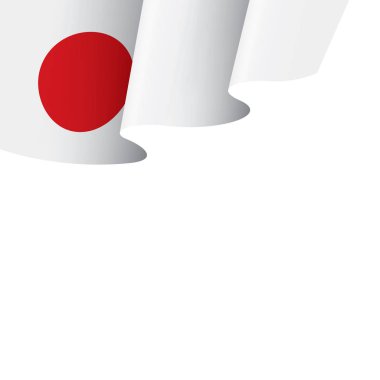 Japon bayrağı, beyaz arkaplanda vektör illüstrasyonu
