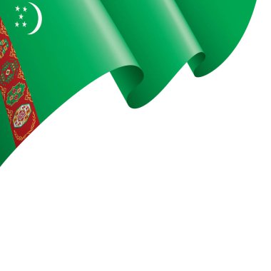 Türkmenistan bayrağı, beyaz bir arka plan üzerinde vektör çizim