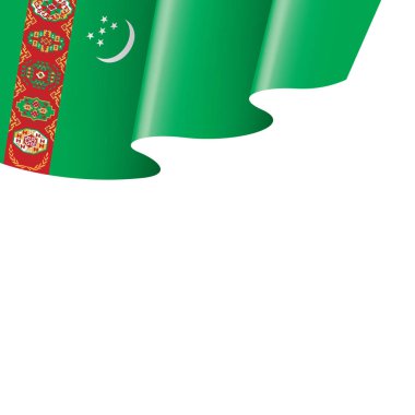 Türkmenistan bayrağı, beyaz bir arka plan üzerinde vektör çizim