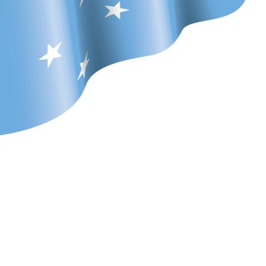 Federe devletler Mikronezya bayrak, beyaz bir arka plan üzerinde vektör çizim