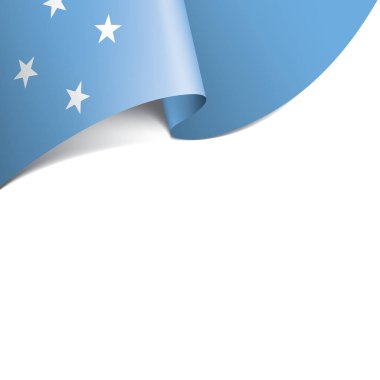 Federe devletler Mikronezya bayrak, beyaz bir arka plan üzerinde vektör çizim