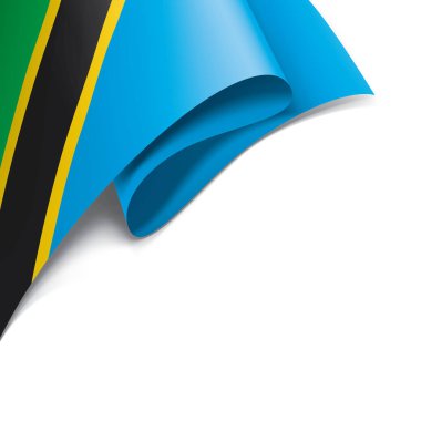 Tanzanya bayrak, beyaz bir arka plan üzerinde vektör çizim