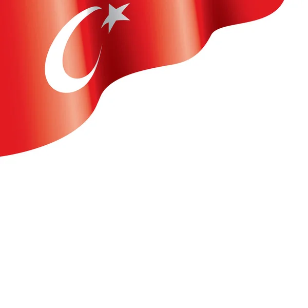 Bandiera Turchia, illustrazione vettoriale su sfondo bianco — Vettoriale Stock
