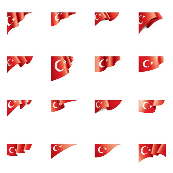 Drapeau Turquie, illustration vectorielle sur fond blanc — Image vectorielle