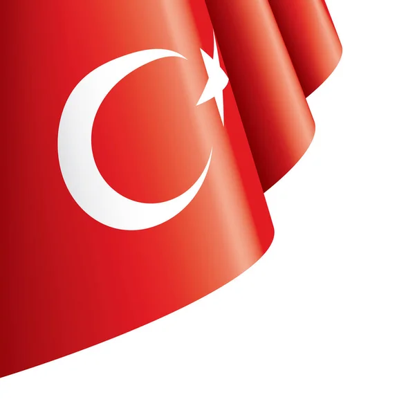 Bandera de Turquía, ilustración vectorial sobre fondo blanco — Archivo Imágenes Vectoriales