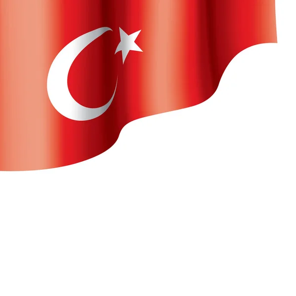 Vlag van Turkije, vectorillustratie op een witte achtergrond — Stockvector